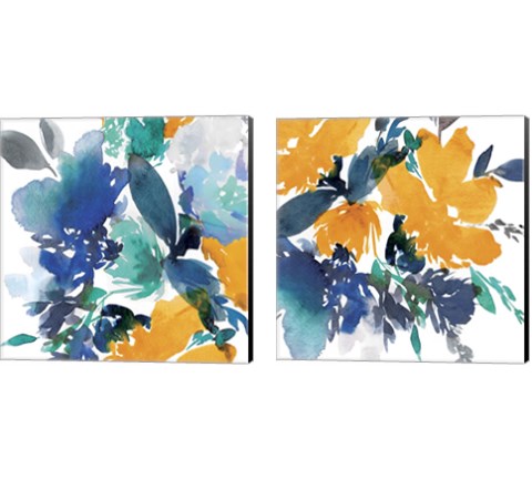 Indigo Flower 2 Piece Canvas Print Set by Isabelle Z