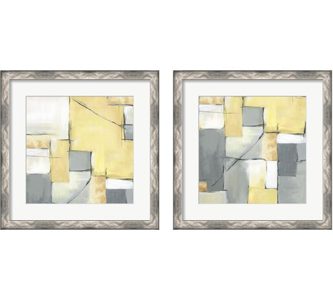Golden Abstract 2 Piece Framed Art Print Set by Eva Watts