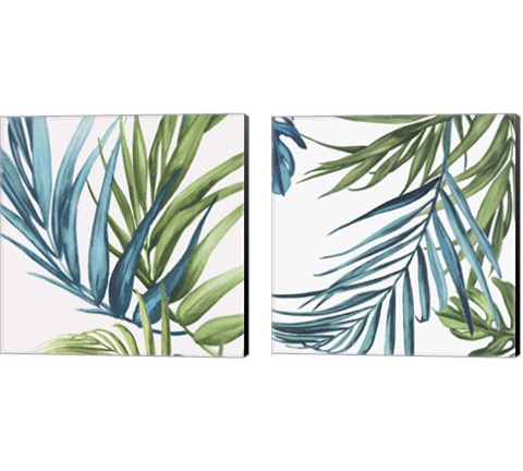 Palm Leaves 2 Piece Canvas Print Set by Eva Watts