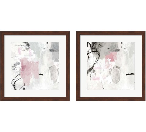 Gray Pink 2 Piece Framed Art Print Set by Posters International Studio