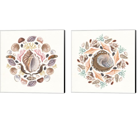 Ocean Mandala 2 Piece Canvas Print Set by Wild Apple Portfolio