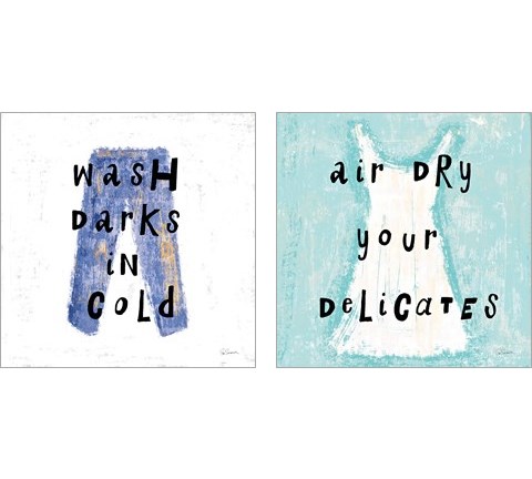 Laundry Rules 2 Piece Art Print Set by Sue Schlabach
