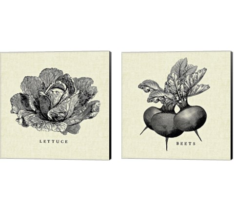 Linen Vegetable 2 Piece Canvas Print Set by Studio Mousseau