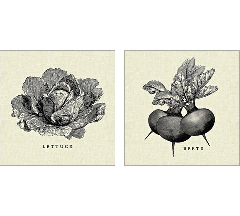 Linen Vegetable 2 Piece Art Print Set by Studio Mousseau