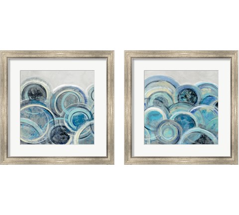Variation Blue Grey 2 Piece Framed Art Print Set by Silvia Vassileva