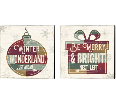 Christmas Signs 2 Piece Canvas Print Set by Pela Studio