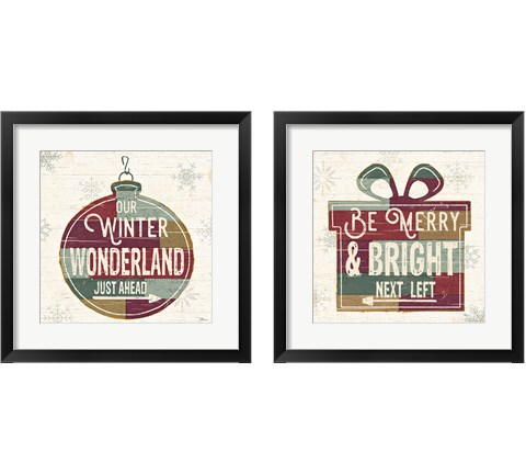Christmas Signs 2 Piece Framed Art Print Set by Pela Studio