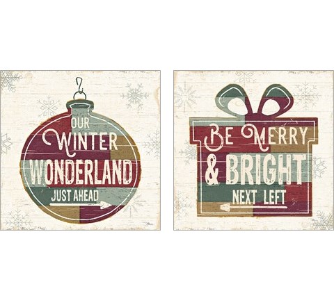 Christmas Signs 2 Piece Art Print Set by Pela Studio