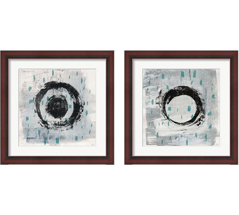 Zen Circle with Teal 2 Piece Framed Art Print Set by Melissa Averinos