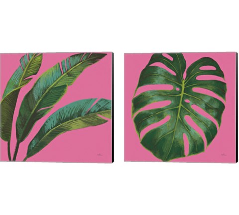Welcome to Paradise on Pink 2 Piece Canvas Print Set by Janelle Penner