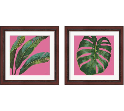 Welcome to Paradise on Pink 2 Piece Framed Art Print Set by Janelle Penner