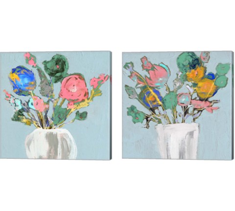 Fun Bouquet 2 Piece Canvas Print Set by Jennifer Goldberger
