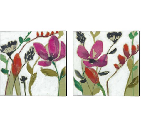 Vivid Flowers 2 Piece Canvas Print Set by Jennifer Goldberger