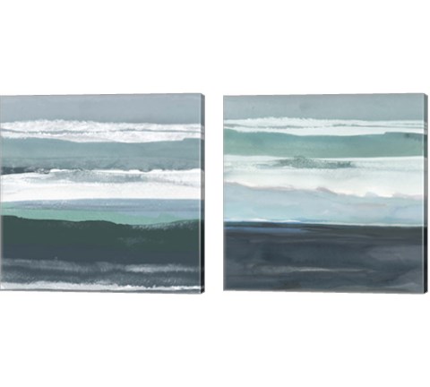 Teal Sea 2 Piece Canvas Print Set by Rob Delamater
