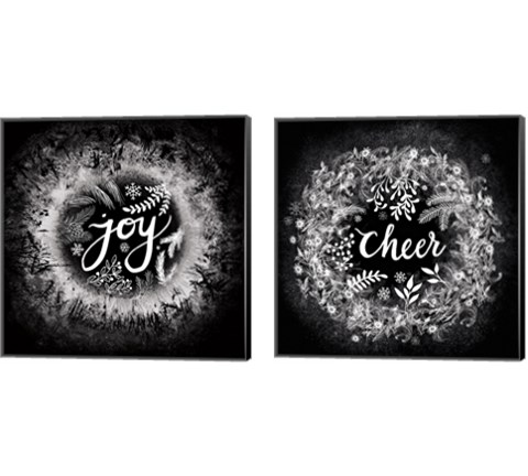 Frosty Christmas Words 2 Piece Canvas Print Set by Mary Urban