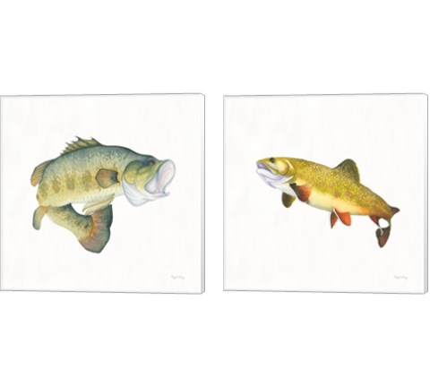 Gone Fishin 2 Piece Canvas Print Set by Wild Apple Portfolio