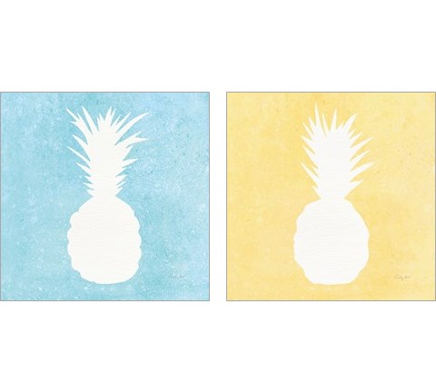 Tropical Fun Pineapple Silhouette 2 Piece Art Print Set by Courtney Prahl
