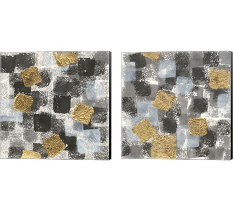 Gold Squares 2 Piece Canvas Print Set by Chris Paschke