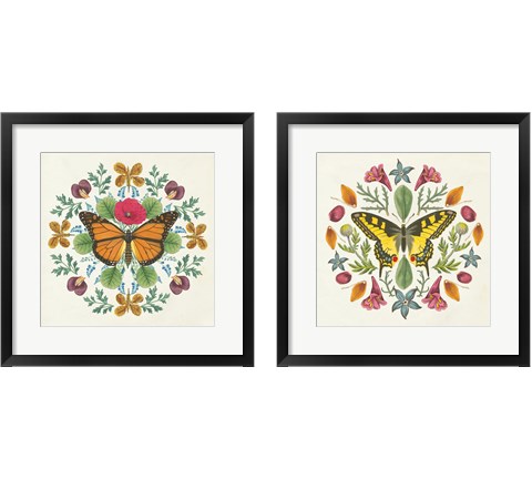 Butterfly Mandala 2 Piece Framed Art Print Set by Wild Apple Portfolio