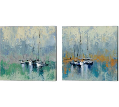 Boats in the Harbor 2 Piece Canvas Print Set by Silvia Vassileva