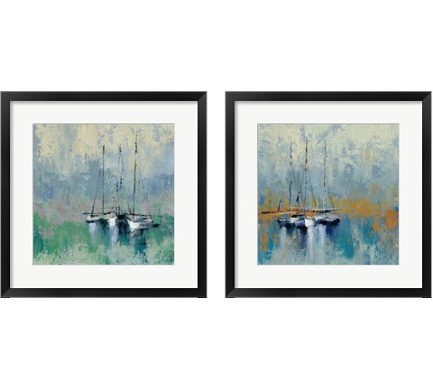 Boats in the Harbor 2 Piece Framed Art Print Set by Silvia Vassileva