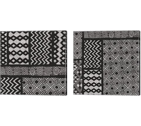 Kuba Abstract BW 2 Piece Canvas Print Set by Sue Schlabach