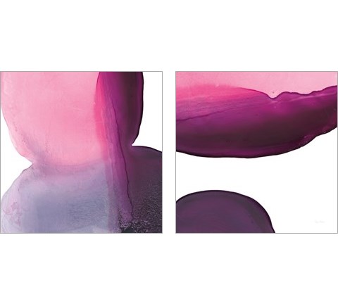 Swish of Magenta 2 Piece Art Print Set by Piper Rhue