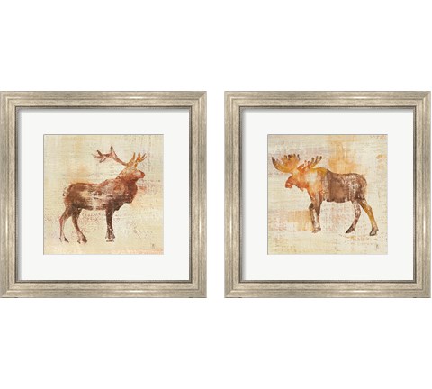 Elk & Moose Study 2 Piece Framed Art Print Set by Studio Mousseau