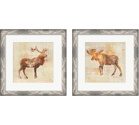 Elk & Moose Study 2 Piece Framed Art Print Set by Studio Mousseau