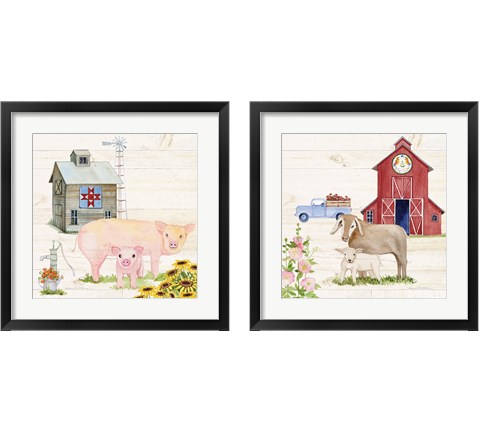 Life on the Farm 2 Piece Framed Art Print Set by Kathleen Parr McKenna