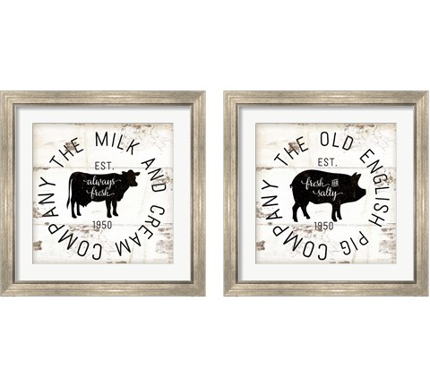 Rustic Farm Signs - Black 2 Piece Framed Art Print Set by Jennifer Pugh