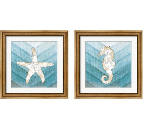 Coastal Sealife 2 Piece Framed Art Print Set by Jennifer Pugh