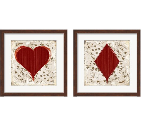 Card Suits 2 Piece Framed Art Print Set by Anita Phillips