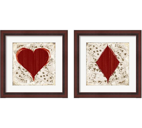 Card Suits 2 Piece Framed Art Print Set by Anita Phillips