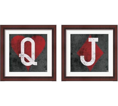 Playing Cards Gray 2 Piece Framed Art Print Set by Aubree Perrenoud