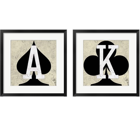 Playing Cards Antique 2 Piece Framed Art Print Set by Aubree Perrenoud