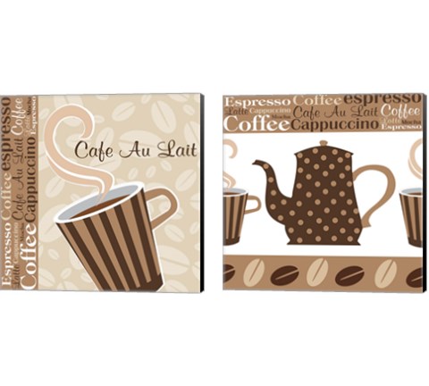Cafe Au Lait Cocoa Latte 2 Piece Canvas Print Set by ND Art & Design