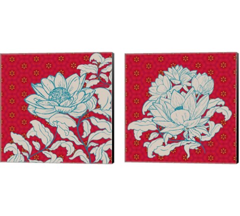 Lotus Bouquet 2 Piece Canvas Print Set by Ramona Murdock