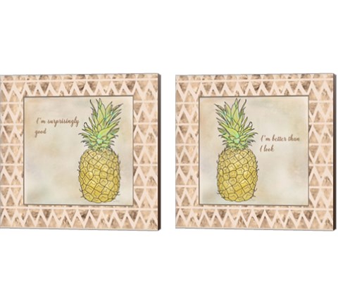 Pineapple 2 Piece Canvas Print Set by Ramona Murdock