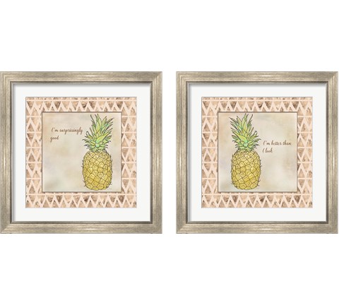 Pineapple 2 Piece Framed Art Print Set by Ramona Murdock