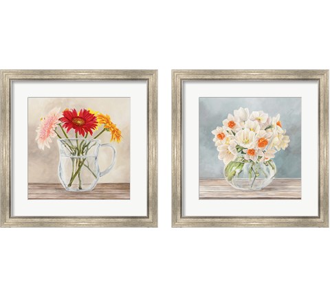 Fleurs et Vases Jaune 2 Piece Framed Art Print Set by Remy Dellal