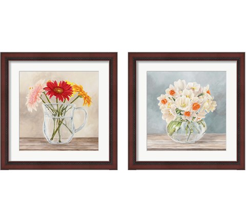 Fleurs et Vases Jaune 2 Piece Framed Art Print Set by Remy Dellal