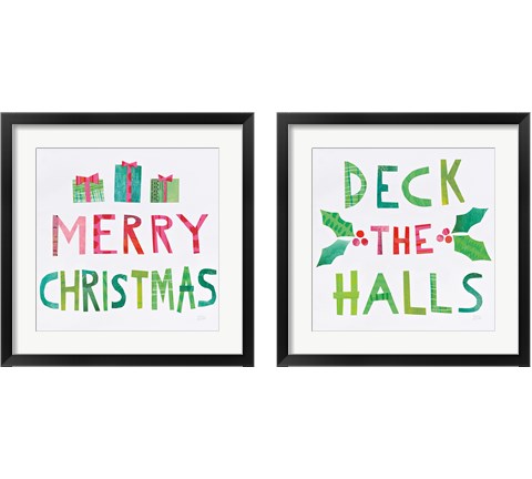 Christmas Collage 2 Piece Framed Art Print Set by Melissa Averinos