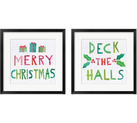 Christmas Collage 2 Piece Framed Art Print Set by Melissa Averinos