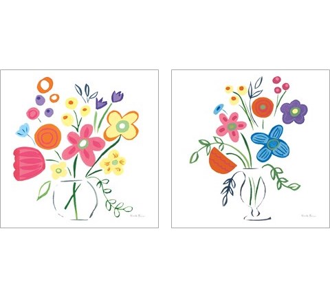Floral Medley 2 Piece Art Print Set by Farida Zaman