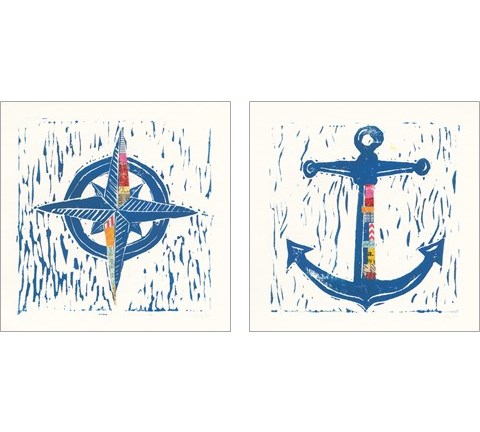Nautical Collage 2 Piece Art Print Set by Courtney Prahl