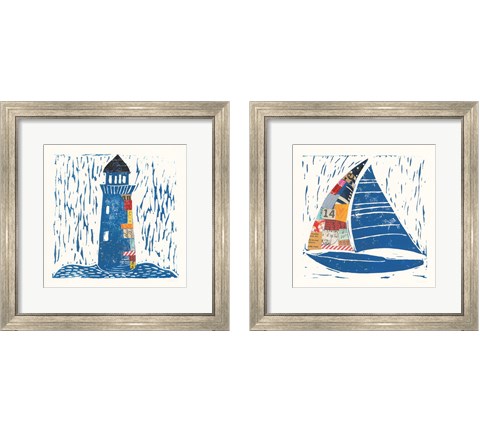 Nautical Collage 2 Piece Framed Art Print Set by Courtney Prahl