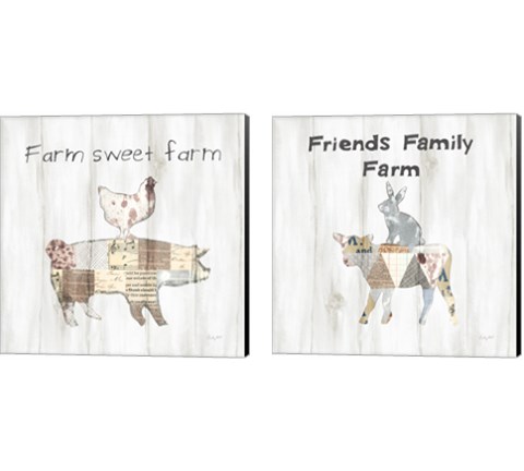 Farm Family 2 Piece Canvas Print Set by Courtney Prahl