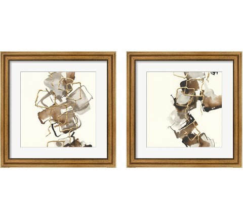 Gold Squares 2 Piece Framed Art Print Set by Chris Paschke