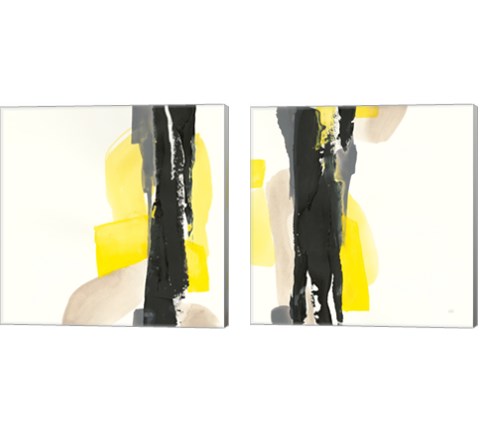 Black and Yellow 2 Piece Canvas Print Set by Chris Paschke
